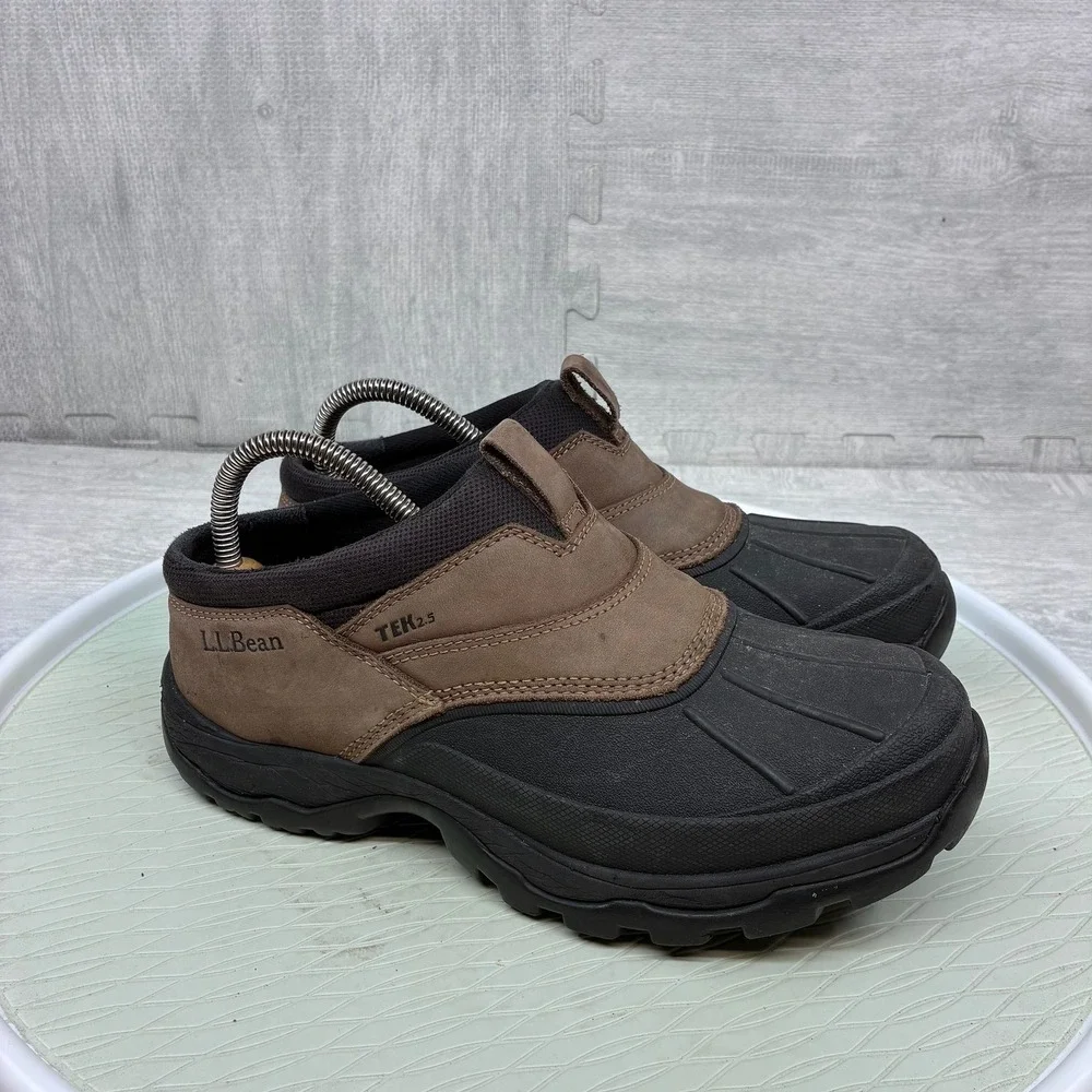 LL Bean Storm Chaser Tek 2.5 Shoes Mens 8 Brown Leather Waterproof Mocs 290592
